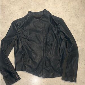Olivaceous Black Leather Jacket